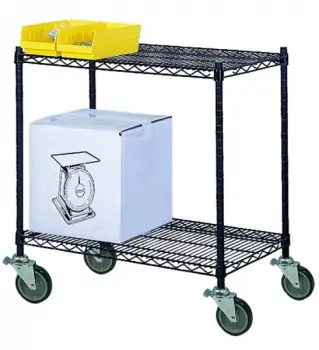 Wire Black Mobile Shelving 2 shlf NC